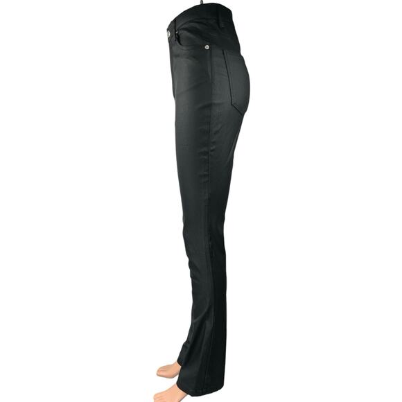 NA-KD Black Coated Faux Vegan Leather High Rise Bootcut Flared Trousers Pants 36 - Picture 2 of 5